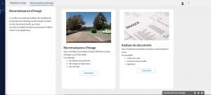 Image de l'interface du studio de Reconnaissances d'images
