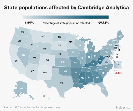 State populations affected by Cambridge Analytica